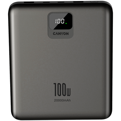 Powerbank für Laptop 20000 mAh PD 100W QC3.0 flach Canyon PB-2008 Graphit