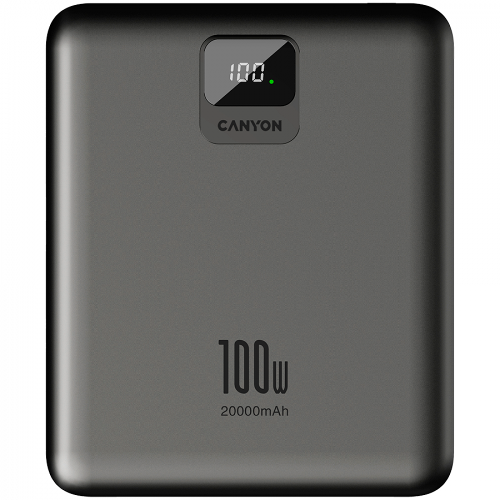 Powerbank für Laptop 20000 mAh PD 100W QC3.0 flach Canyon PB-2008 Graphit