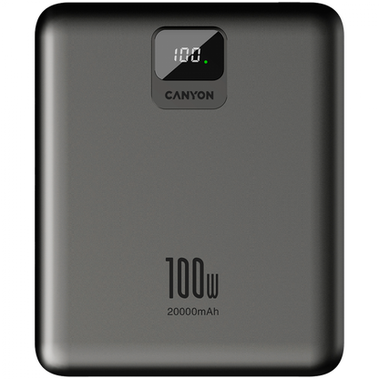 Powerbank für Laptop 20000 mAh PD 100W QC3.0 flach Canyon PB-2008 Graphit