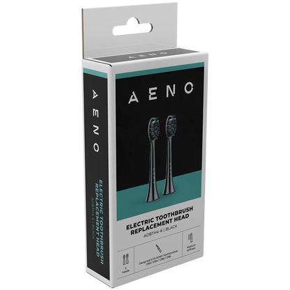 Aeno ADBTH4-6 elektrische Zahnbürstenköpfe, mittlere Borsten, schwarz, 2 Stück