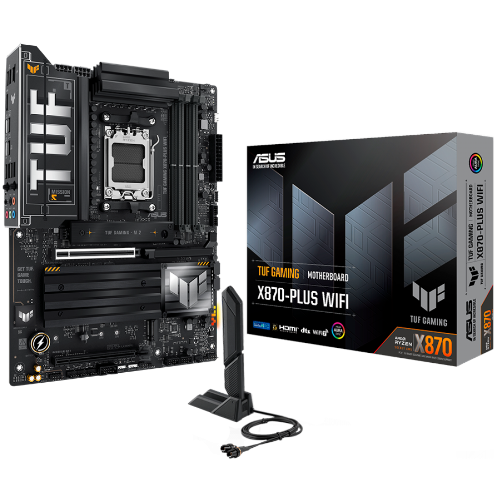Płyta główna ASUS TUF GAMING X870 PLUS WIFI ATX z Wi-Fi 7 i RGB czarna