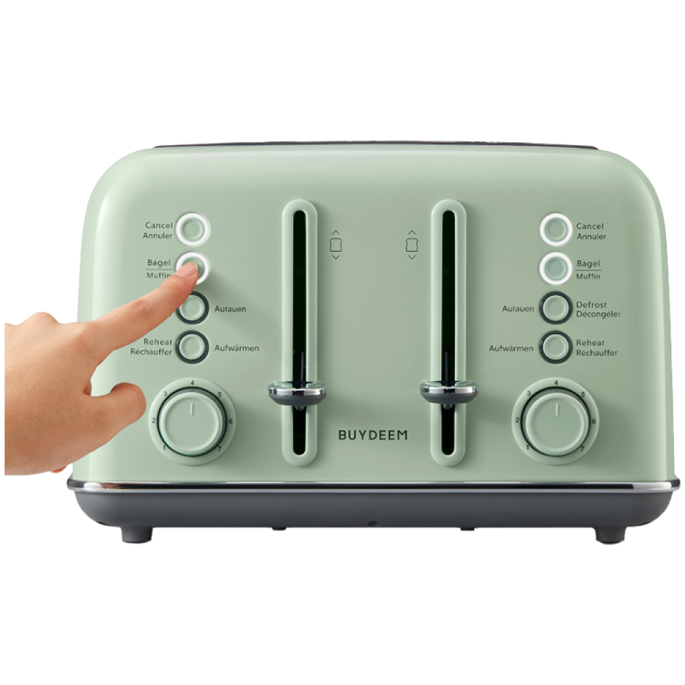 Toaster Buydeem DT640E für 4 Scheiben 1800 W Auftaufunktion Pastellgrün