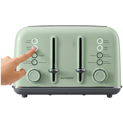 Toaster Buydeem DT640E für 4 Scheiben 1800 W Auftaufunktion Pastellgrün