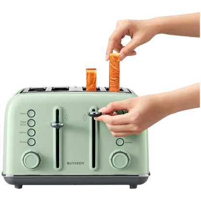Toaster Buydeem DT640E für 4 Scheiben 1800 W Auftaufunktion Pastellgrün