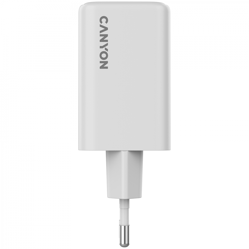GaN-Netzladegerät 65 W 2xPD 1xQC EU Canyon CU65ACC weiß