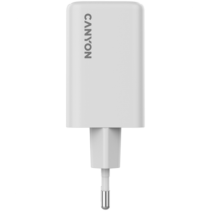 GaN-Netzladegerät 65 W 2xPD 1xQC EU Canyon CU65ACC weiß