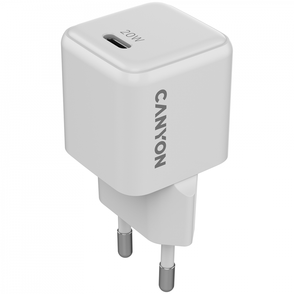 20W GaN 1xPD EU Mains Charger Canyon CU20C white