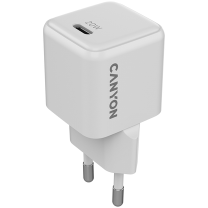 20W GaN 1xPD EU Mains Charger Canyon CU20C white