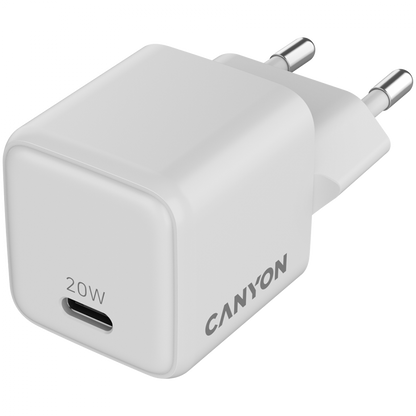 20W GaN 1xPD EU Mains Charger Canyon CU20C white