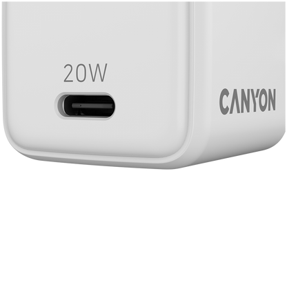 20W GaN 1xPD EU Mains Charger Canyon CU20C white