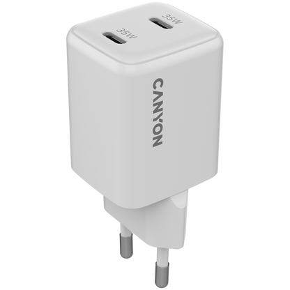 GaN-Netzladegerät 35W 2xPD EU Canyon CU35CC weiß