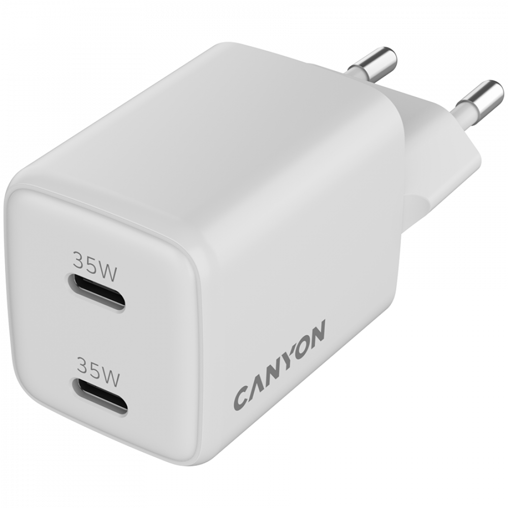 GaN-Netzladegerät 35W 2xPD EU Canyon CU35CC weiß