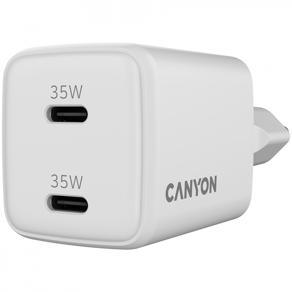 GaN-Netzladegerät 35W 2xPD EU Canyon CU35CC weiß