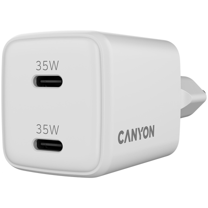 GaN-Netzladegerät 35W 2xPD EU Canyon CU35CC weiß