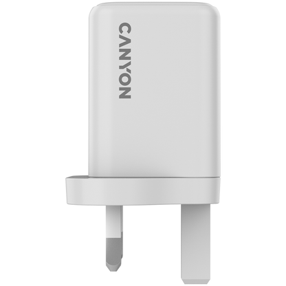 Ładowarka sieciowa 45W GaN 1xPD 1xQC UK Canyon CU45AC biała