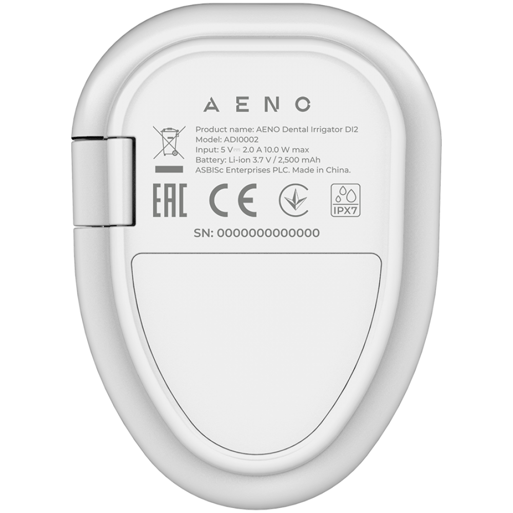 Aeno DI2 Dental Irrigator 5 Modes 140 PSI 200 ml White