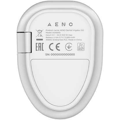 Aeno DI2 Dental Irrigator 5 Modes 140 PSI 200 ml White