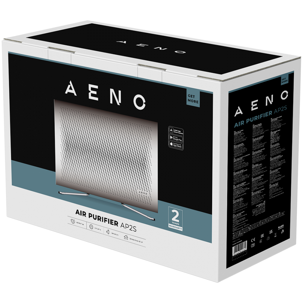 Luftreiniger 420 m³/h WLAN Ionisierung Wandmontage Aeno weiß