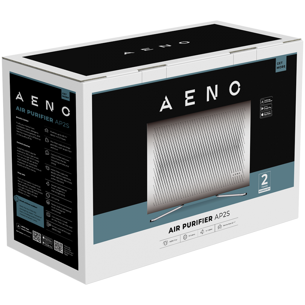 Luftreiniger 420 m³/h WLAN Ionisierung Wandmontage Aeno weiß