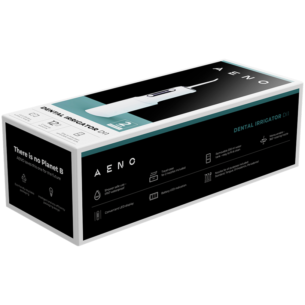 Aeno DI1 white dental irrigator 100 PSI 200 ml 12 programs