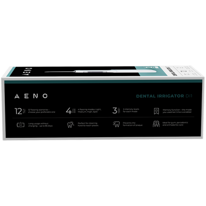 Aeno DI1 white dental irrigator 100 PSI 200 ml 12 programs