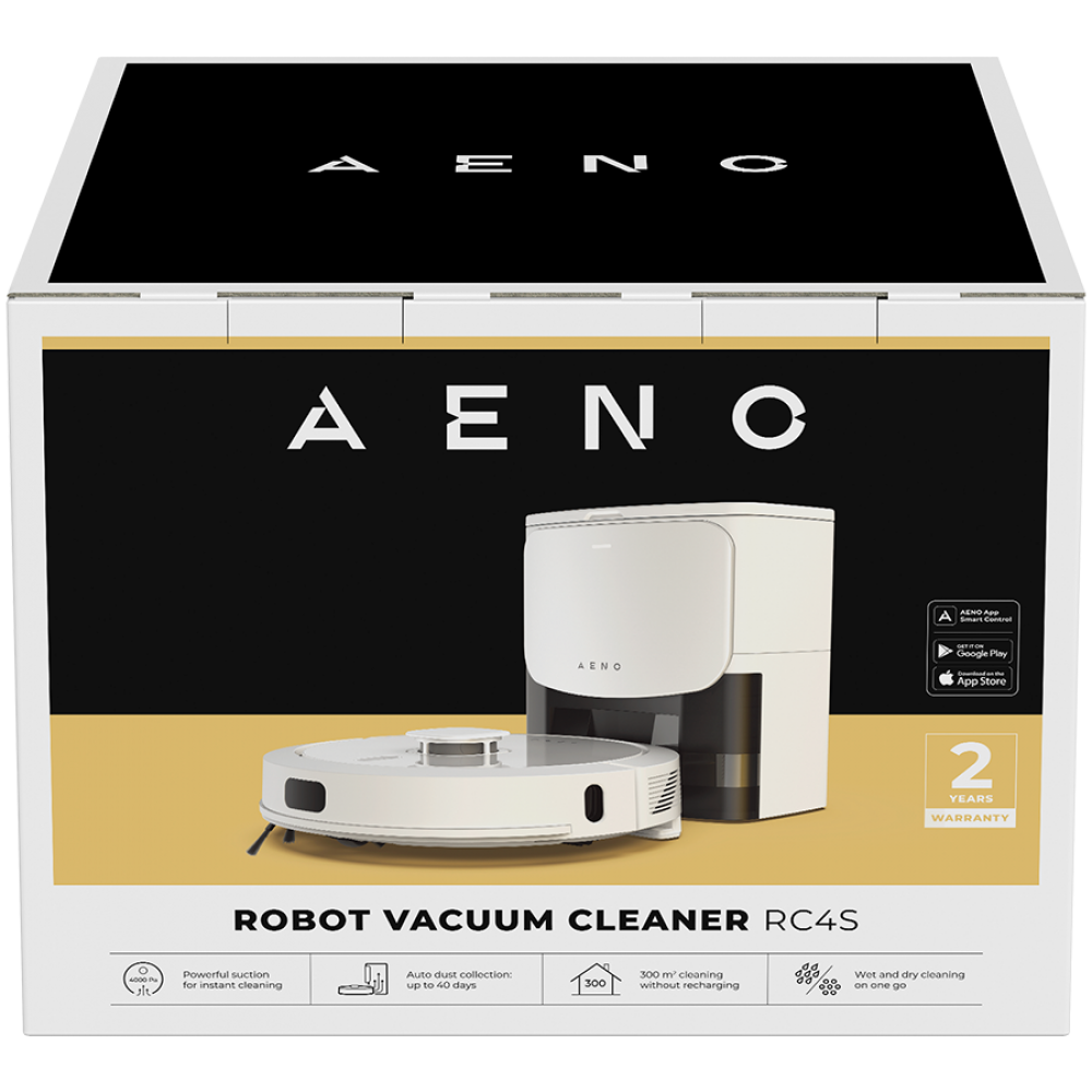 Robot sprzątający 2w1 Aeno RC4S 4000Pa automatyczna mapa biały