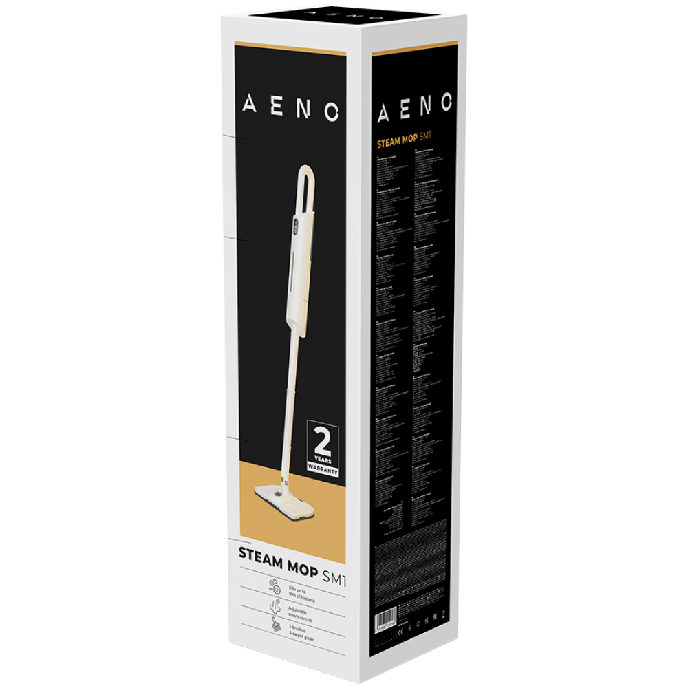 1200W Steam Mop with Aromatherapy 380ml Aeno SM1 White