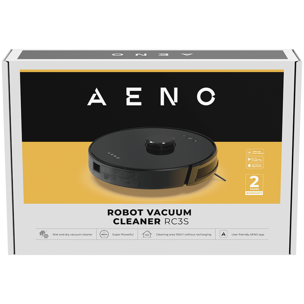 2-in-1 Robot Vacuum Cleaner 2500Pa with Map Aeno RC3S Black
