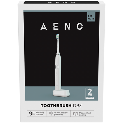 Aeno DB3 White Sonic Toothbrush 46000 RPM 9 Modes IPX7