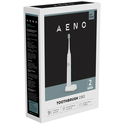 Aeno DB3 White Sonic Toothbrush 46000 RPM 9 Modes IPX7