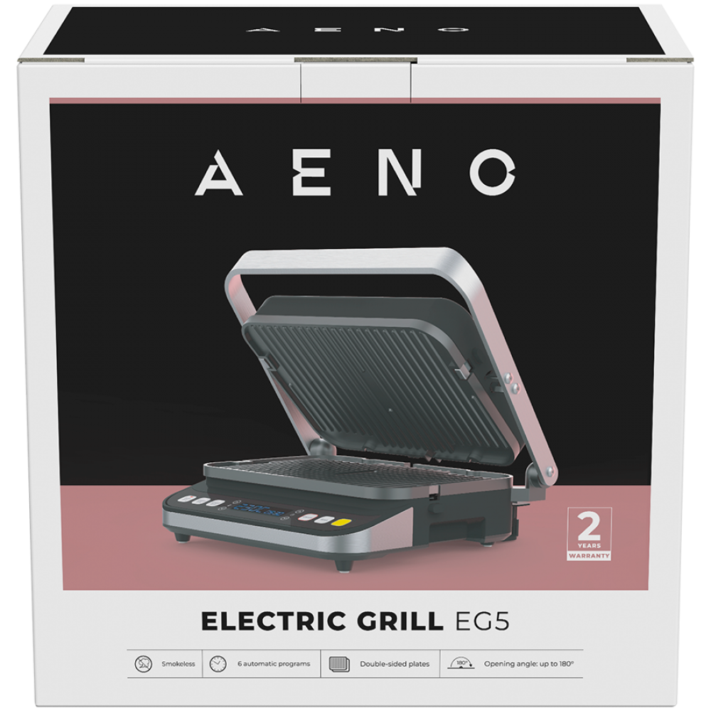 Aeno EG5 Black 2000W Electric Grill, 6 Programs, 320x220