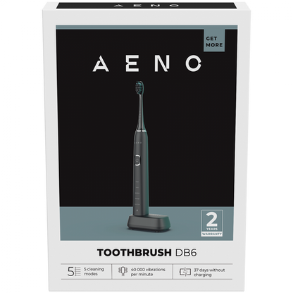 Aeno DB5 Schallzahnbürste, 46000 U/min, 5 Modi, IPX7, Schwarz