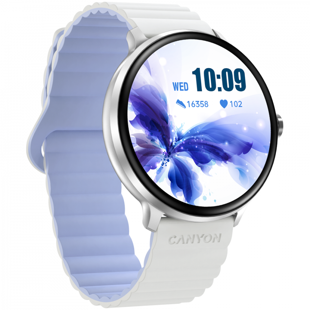 Canyon SW-69 Sports Smartwatch White-Blue