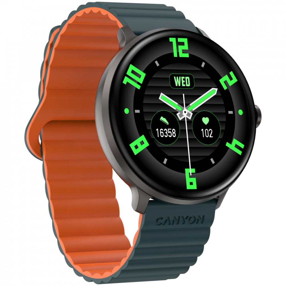 Smartwatch mit Sportfunktionen Canyon SW-69 grün-orange