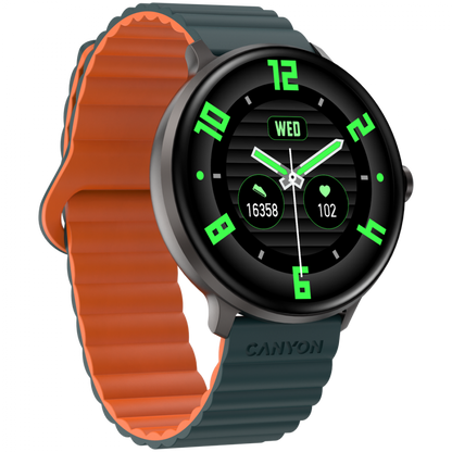 Smartwatch mit Sportfunktionen Canyon SW-69 grün-orange