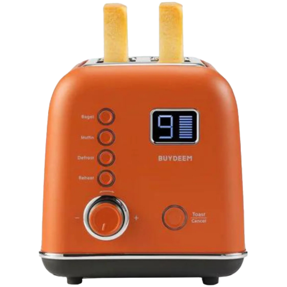 Buydeem DT730E Automatic Toaster 9 Browning Levels 900W Retro Red
