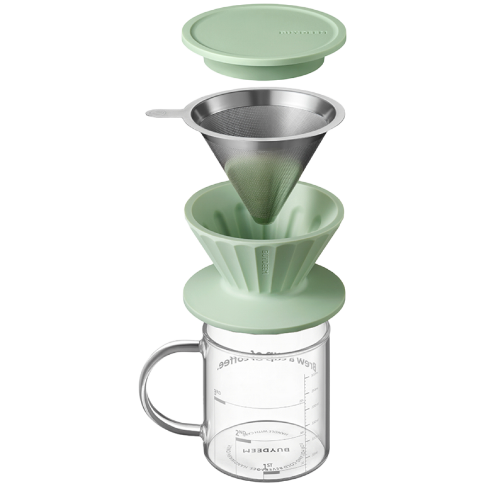 Buydeem CD1024 Teekanne mit Tassen 350 ml Grün