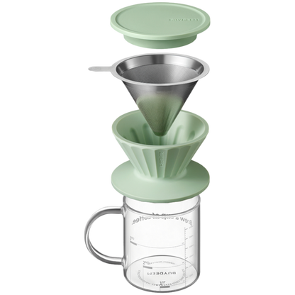 Buydeem CD1024 Teekanne mit Tassen 350 ml Grün
