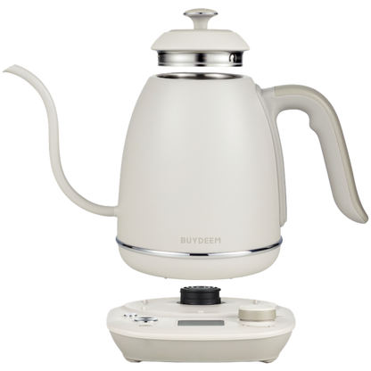 Buydeem K821 Gooseneck Electric Kettle with Temperature Control, Pastel Cream