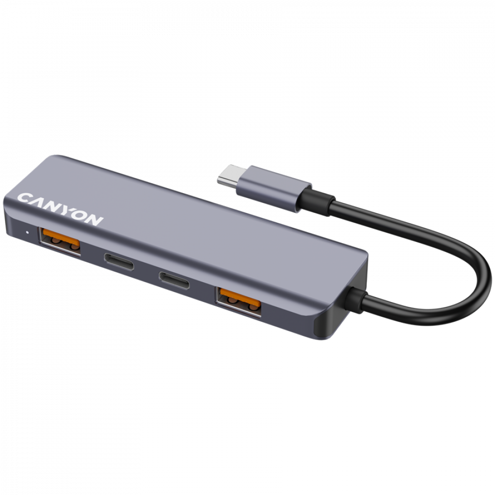 Canyon DS-18 Grey 5-in-1 USB-C Hub Docking Station