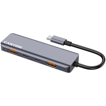 Canyon DS-18 Grey 5-in-1 USB-C Hub Docking Station