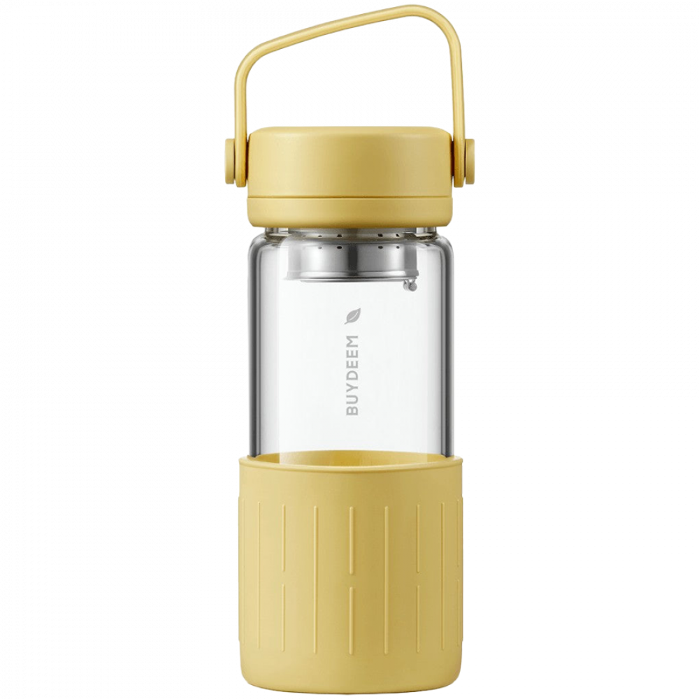 Buydeem DG42 Yellow 300ml Glass Tea Infuser Bottle
