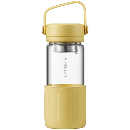 Buydeem DG42 Yellow 300ml Glass Tea Infuser Bottle