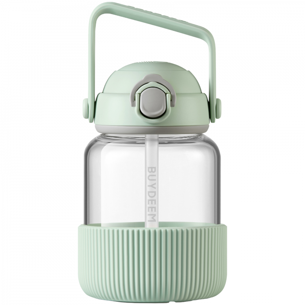 Buydeem DG78 800ml Green Glass Bottle with Straw