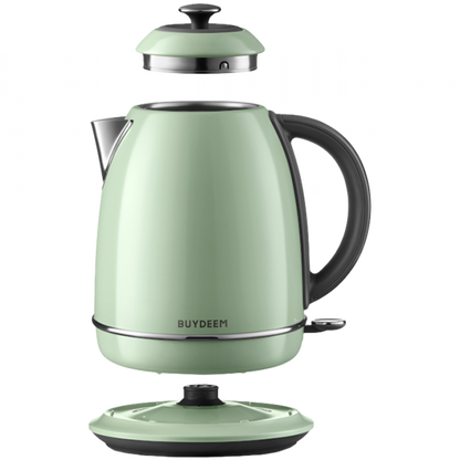 Buydeem K640 Wasserkocher 1,7l 2400W Retro Pastellgrün