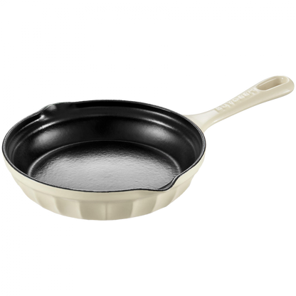 Buydeem CP542 Emaille-Gusseisenpfanne 21 cm cremeweiß