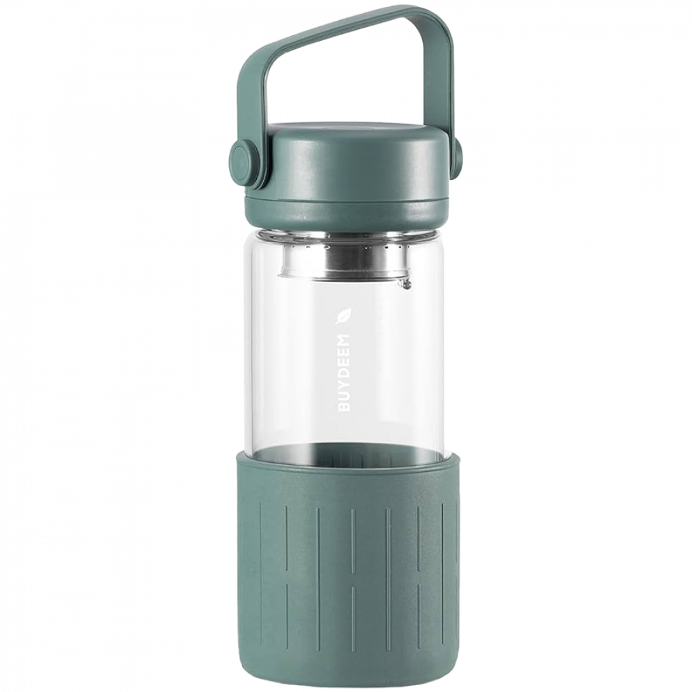 Buydeem CD1008 Glasflasche mit Teesieb 350 ml grün