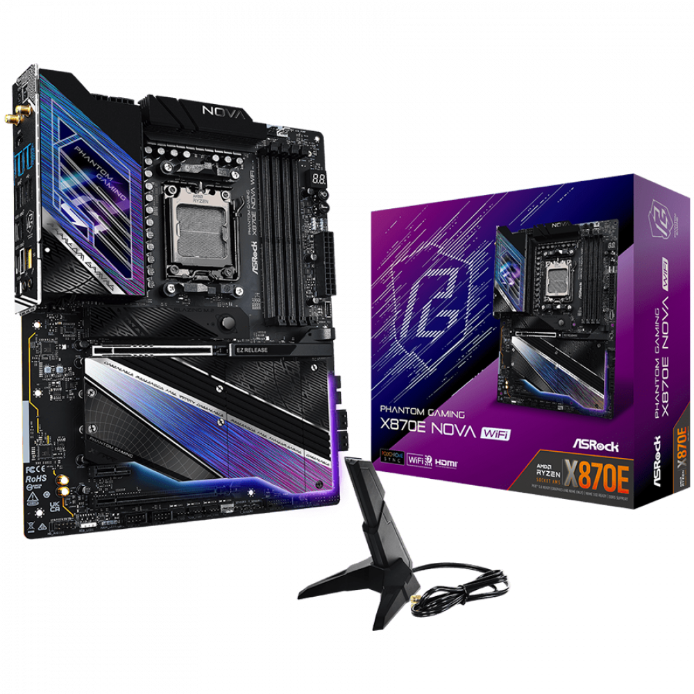 Motherboard ASROCK X870E Nova WIFI Socket AM5 DDR5 8200 MHz