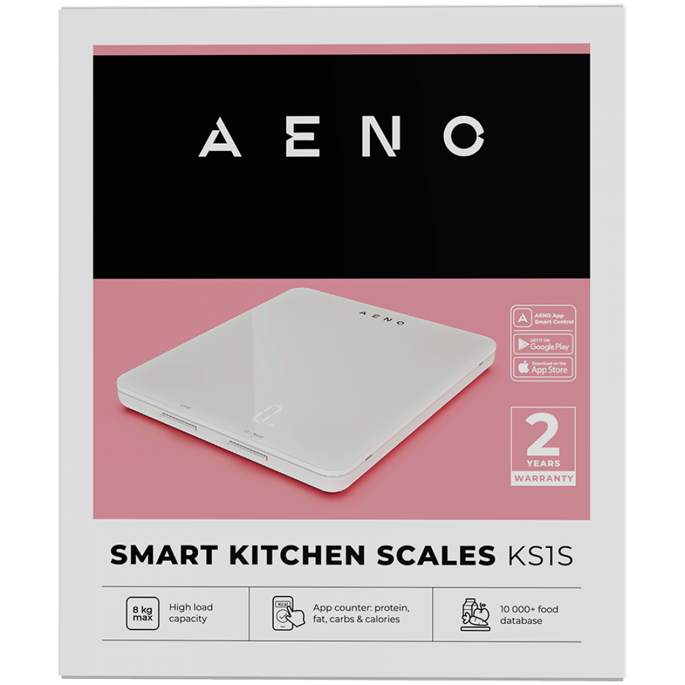 Smart Bluetooth Kitchen Scale 5 kg Aeno KS1S plastic, glass
