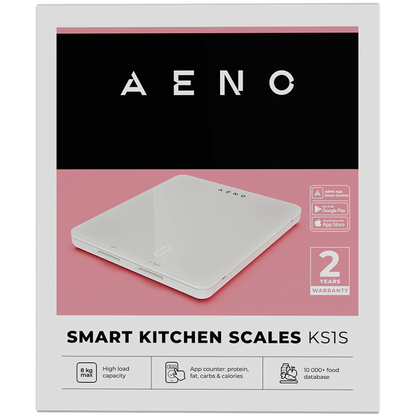 Smart Bluetooth Kitchen Scale 5 kg Aeno KS1S plastic, glass